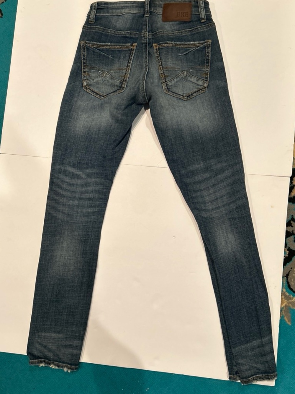 BKE Dark Blue Women's Skinny Jeans with Pocket Stitching